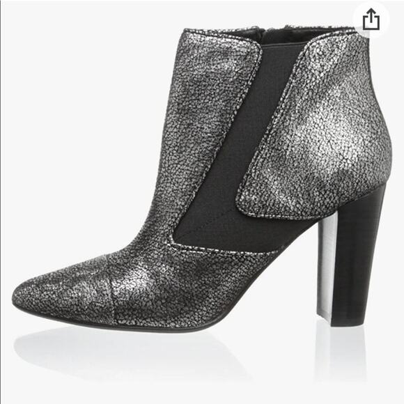 Donald Pliner Blis heeled boots booties metallic with stretch panel - Picture 1 of 12
